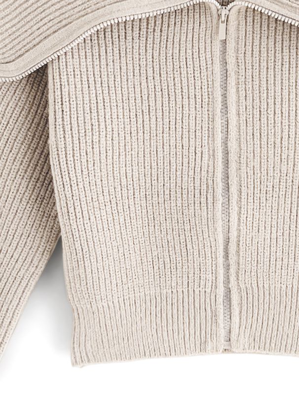 日本 GRL - 露肩羅紋兩件式針織上衣-淺米 (F)