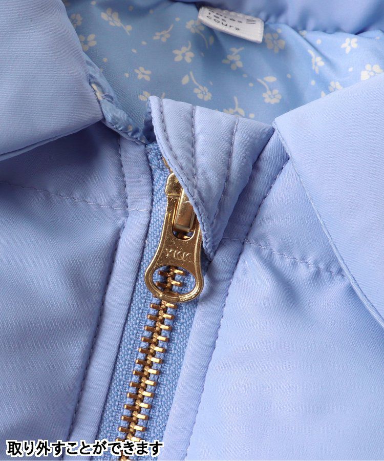 日本 apres les cours - [女孩最愛]愛心金釦夢幻荷葉鋪棉外套-酒紅