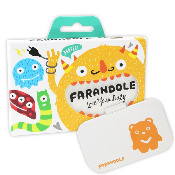 FARANDOLE 法紅荳 - 插座 & 開關安全防護蓋-可愛小熊款-白色