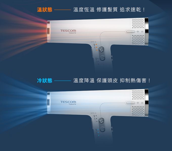 日本 TESCOM - 專業級負離子吹風機 TD880ATW-雪白色