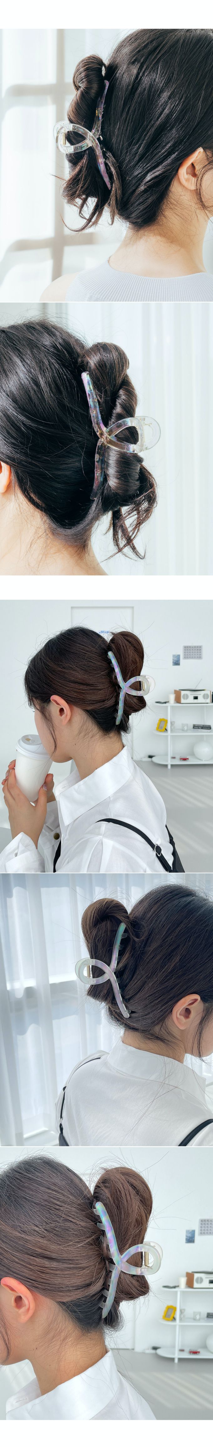 韓國 Soo&Soo - 歐若拉炫光髮夾-交錯-霧面