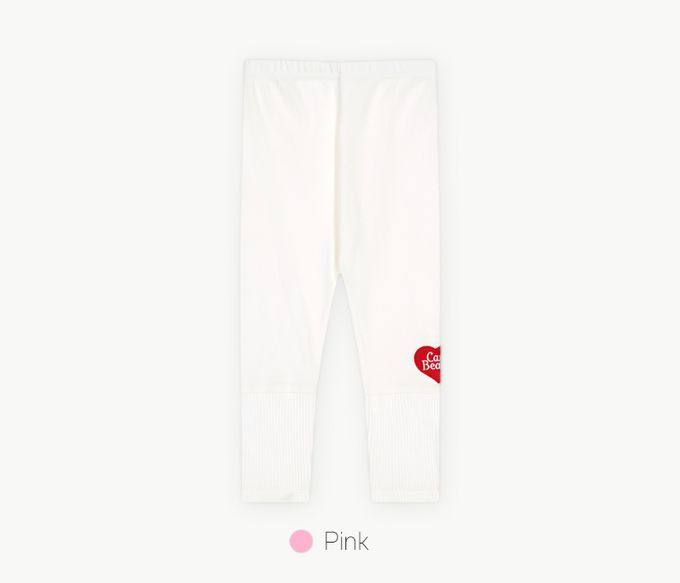 韓國 Care Bears - 聯名款彩虹熊熊長版內搭褲套裝-粉X白
