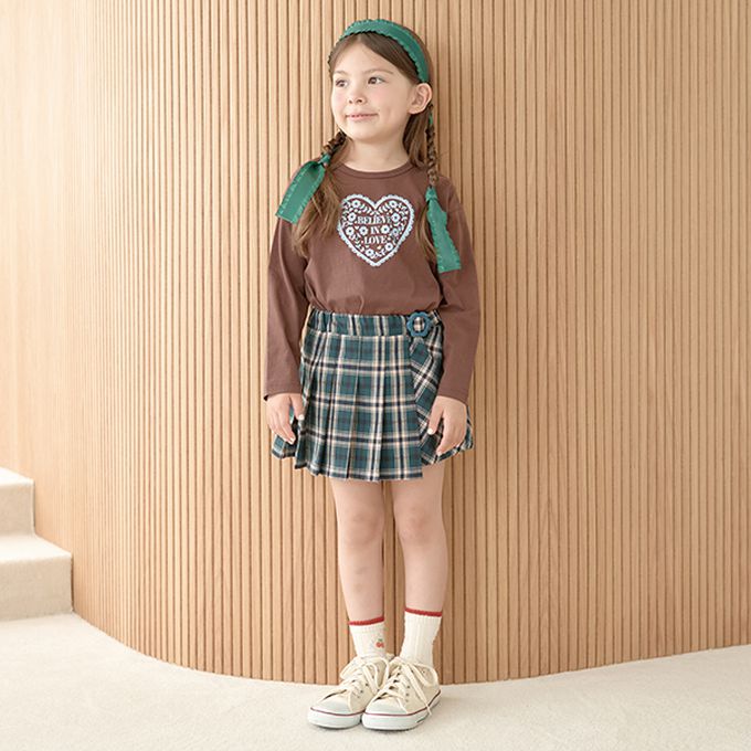 日本 Lycee mine - 純棉不易皺女孩印花長袖上衣-小熊-薄荷綠