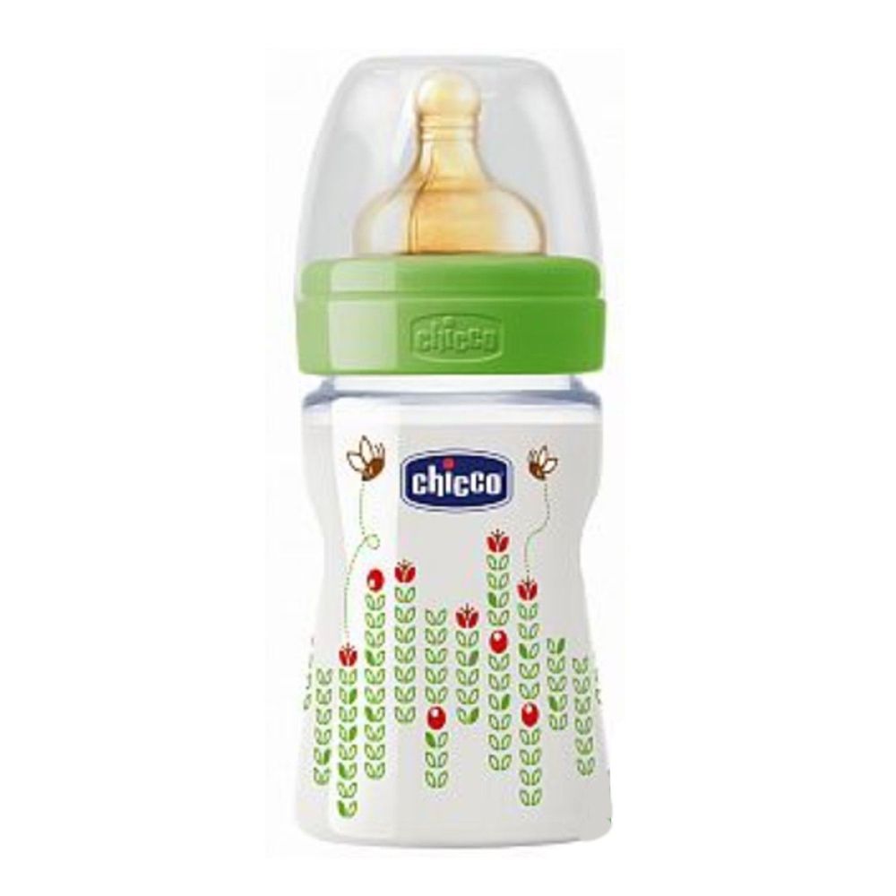 義大利 chicco - 舒適哺乳-自然田園乳膠PP奶瓶-小(0m+) (150ml)-小單孔