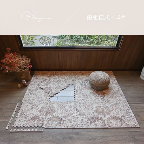 初衷之心-復古系列巧拼-棕色 (單片58*58cm)-六片入