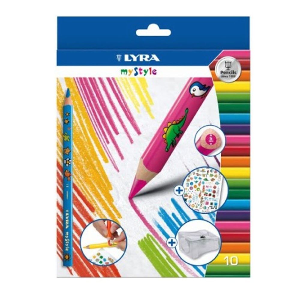 德國LYRA - 個人專屬三角色鉛筆(10色)『附轉印貼紙、削筆器』