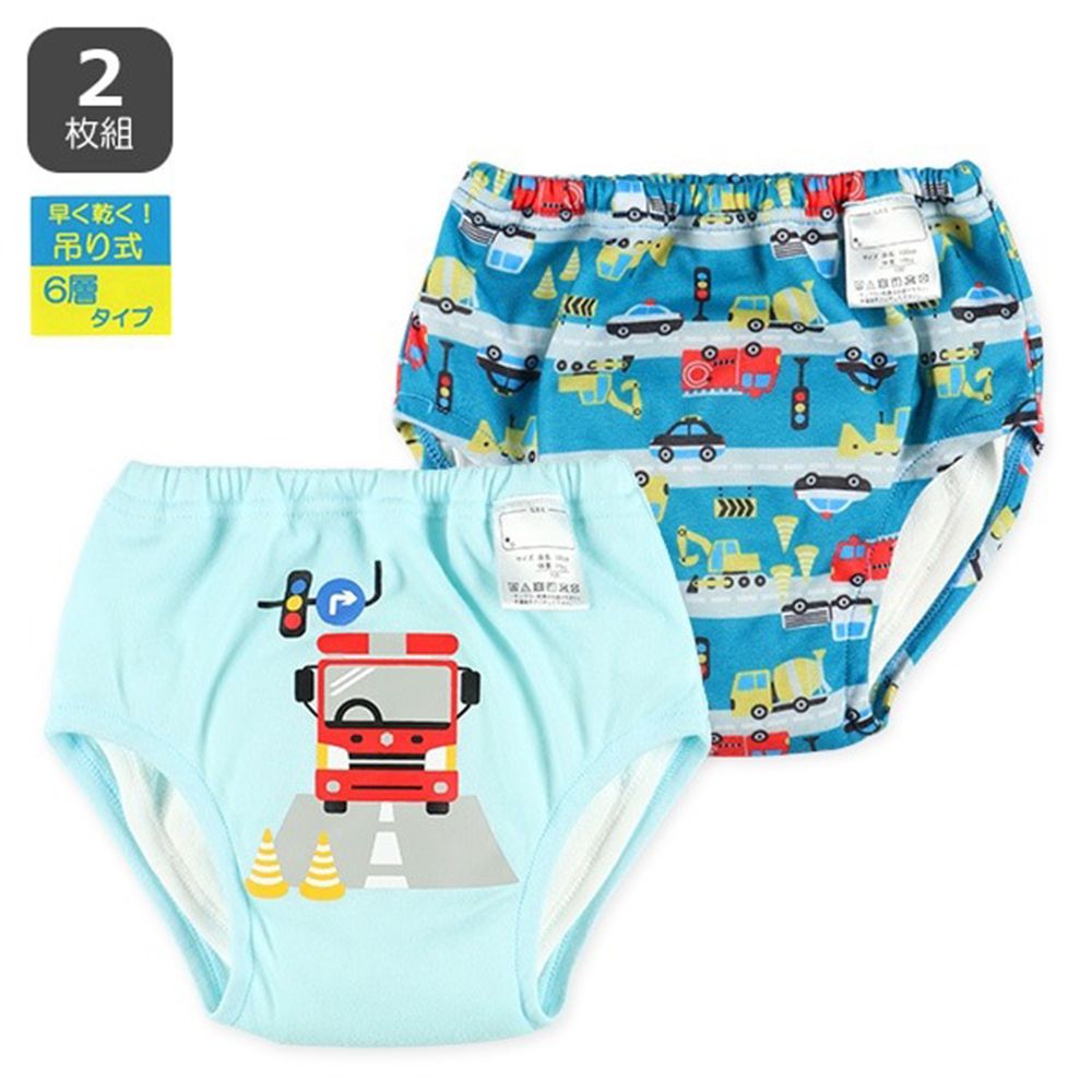 六層分離式學習褲(2件組)-消防車-藍系