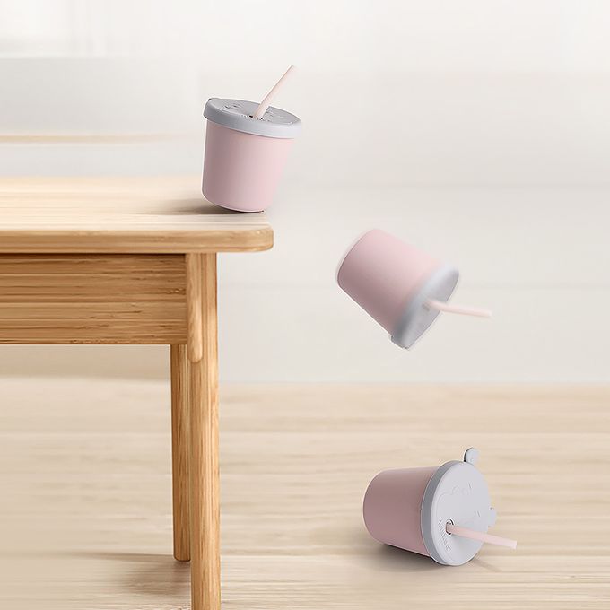 紐西蘭 HaaKaa - 矽膠河馬吸管水杯-橘色-150ml