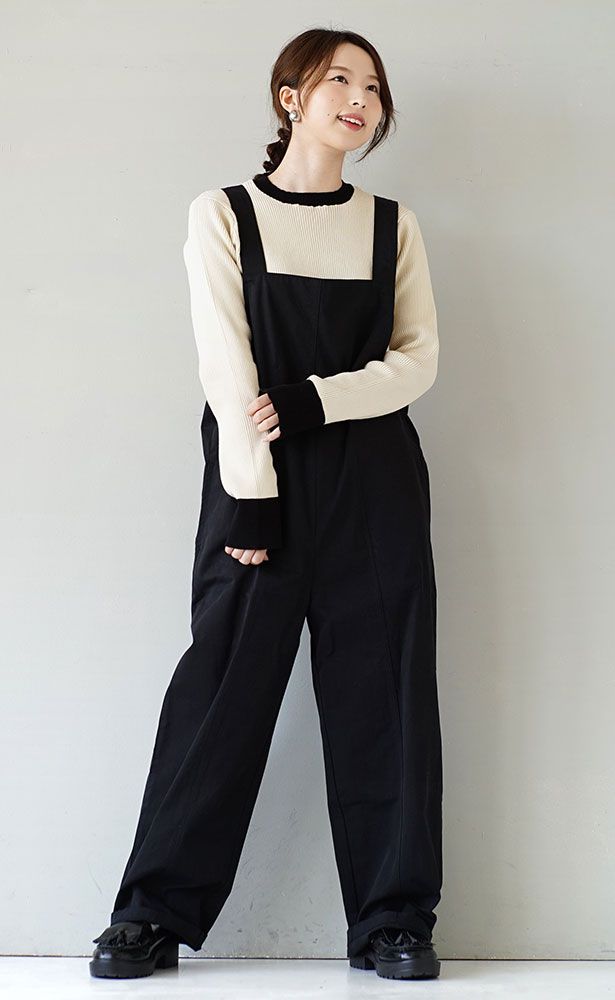 日本 zootie - 棉混彈性圓領羅紋針織上衣-濃綠x象牙