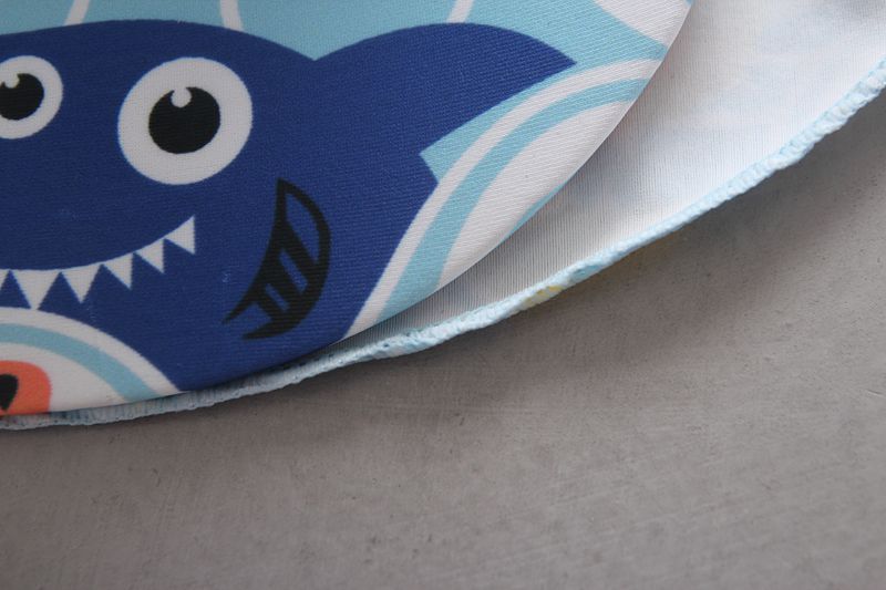 男寶長袖連身泳裝(附帽子)-快樂鯊魚-深藍+白+淺藍