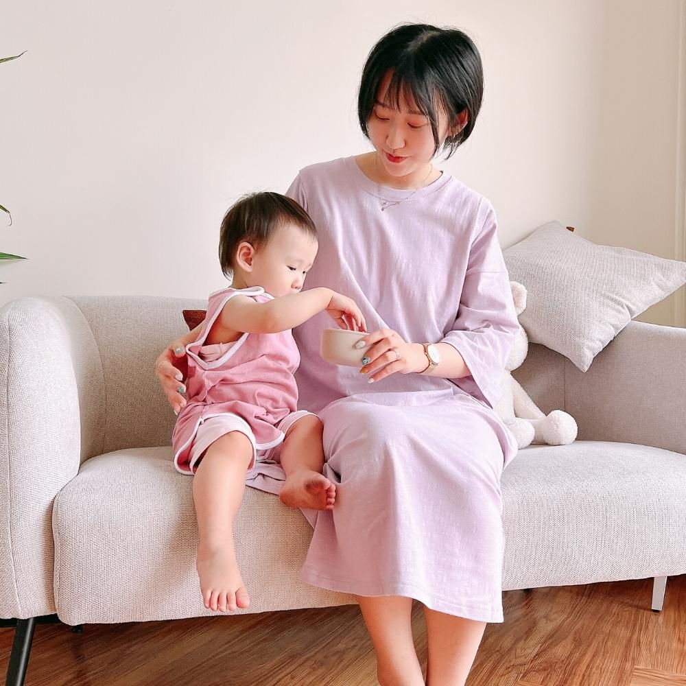 棉甜連身哺乳裙