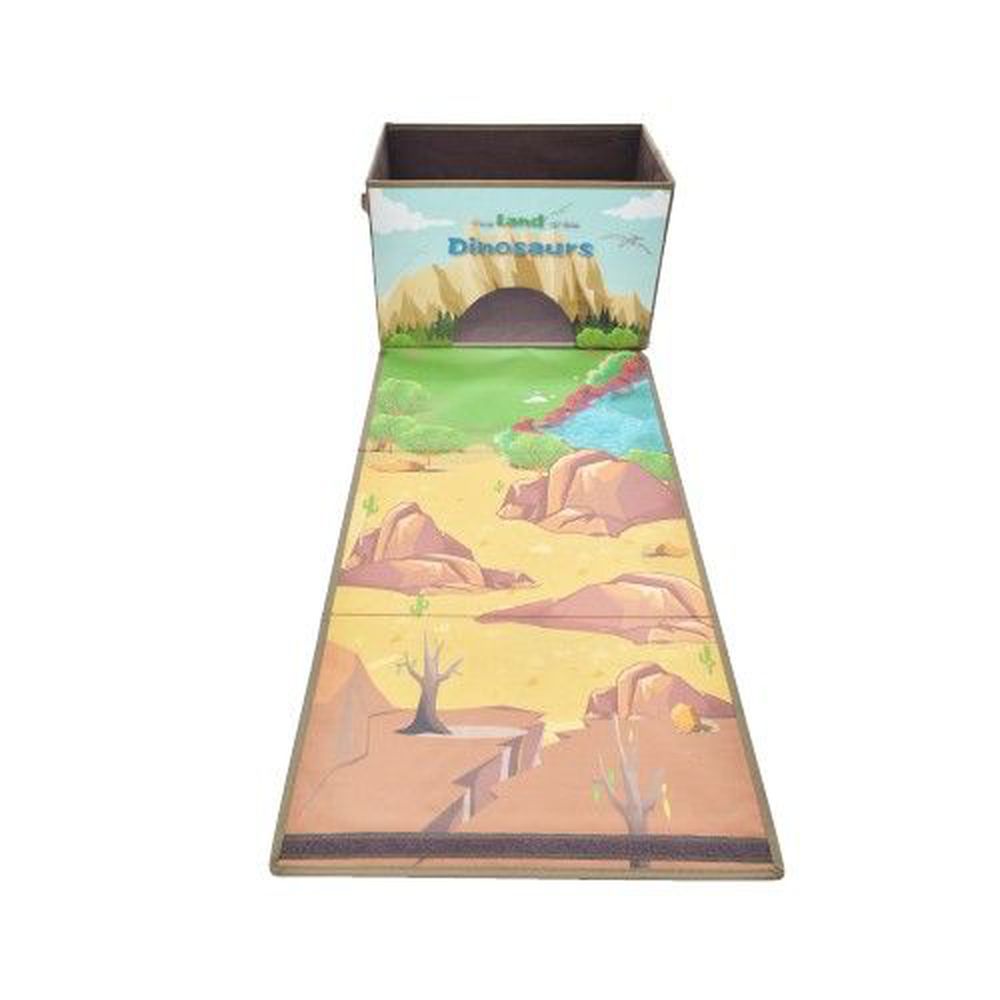 日本 U-COMPANY - 遊戲背景玩具折疊收納箱-恐龍冒險世界
