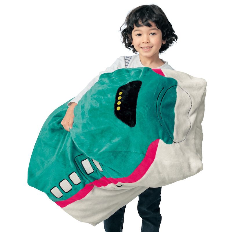 日本千趣會 - 新幹線 造型棉被收納袋-綠 (35x35x75cm)