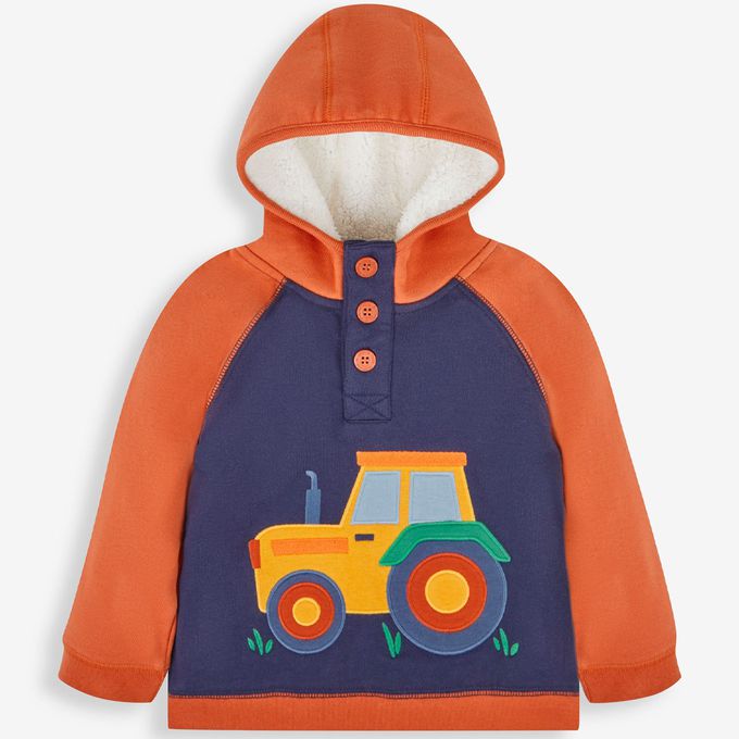 英國 JoJo Maman BeBe - 幼/兒童超優質100%純棉長袖連帽上衣/帽T-越野車