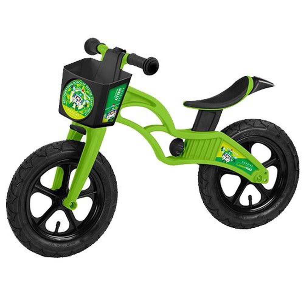 POLI 波力 - POLI波力救援小英雄聯名滑步車 - AIR 充氣胎 +專屬車籃+置車架-赫利綠