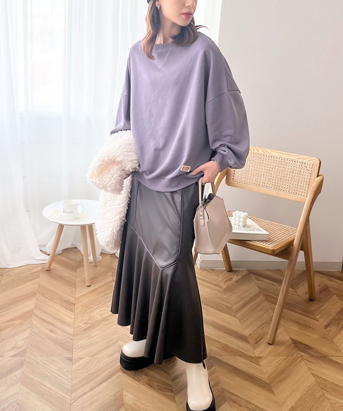 日本 Classical Elf - Java 棉混裏毛圓領素色大學T-深灰藍