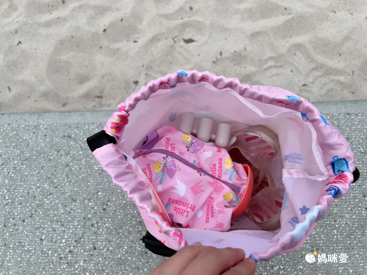 乾濕分離兒童游泳包-大鯊魚-淺藍色 (37x34x8cm)