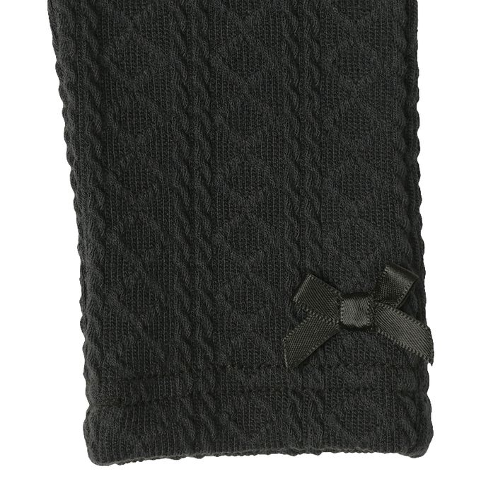 akachan honpo - 10分緹花內搭褲-黑色