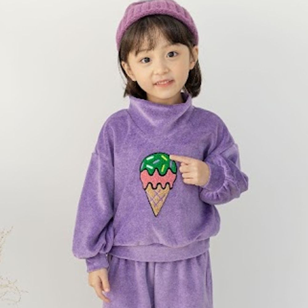 韓國 Orange Mom - 半高領冰淇淋T-紫