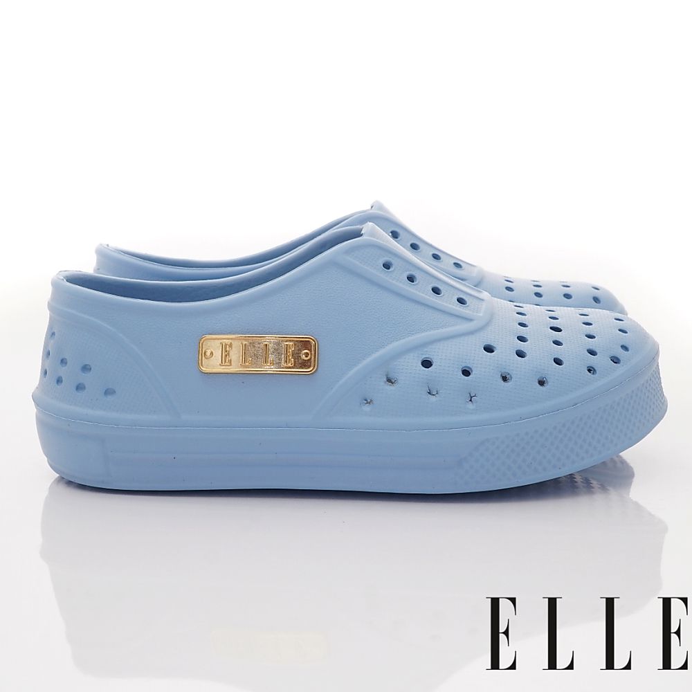 ELLE - 台灣製ELLE洞洞輕量便鞋(中小童段)-休閒鞋-淺藍
