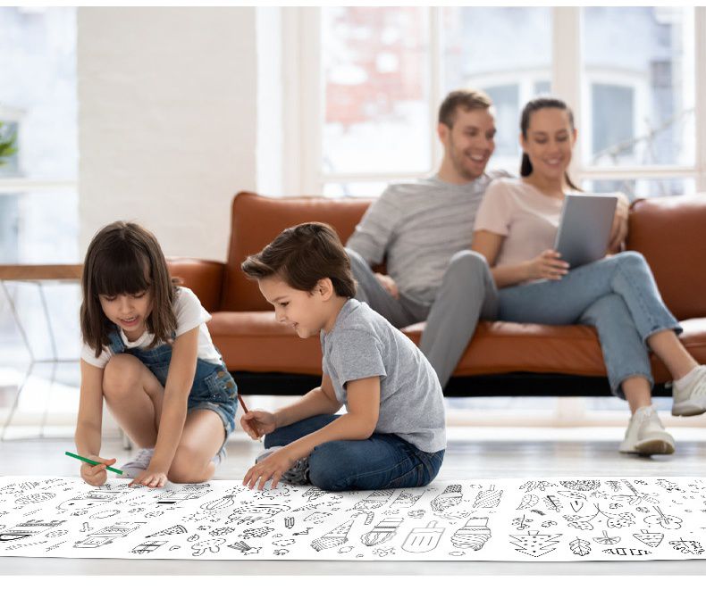 可黏式塗鴉畫紙-美食派對 (300x30cm)