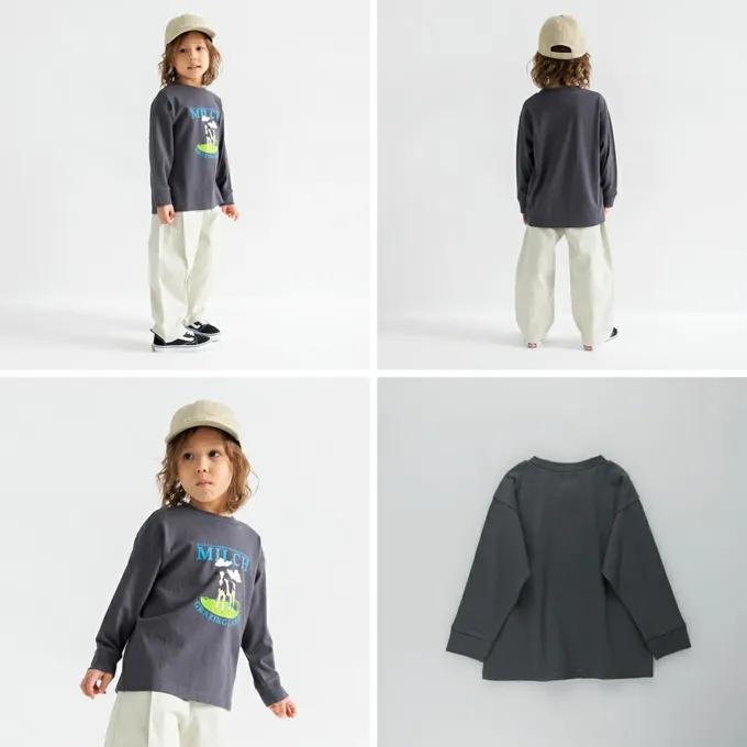 日本 BRANSHES - 100%棉 美味季節印花長袖上衣-草莓點心-白