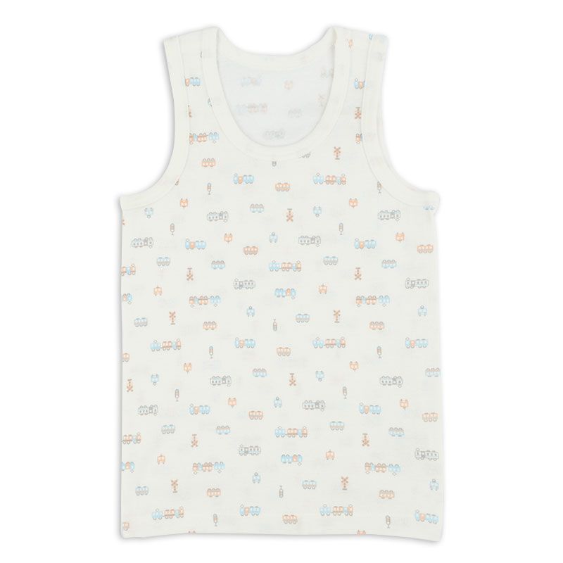 akachan honpo - 速乾寬肩背心-電車-藍色