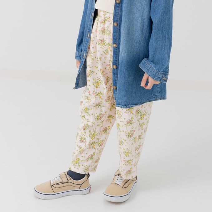 日本 Chil2 - 裏起毛寬鬆版型長褲-豹紋-白