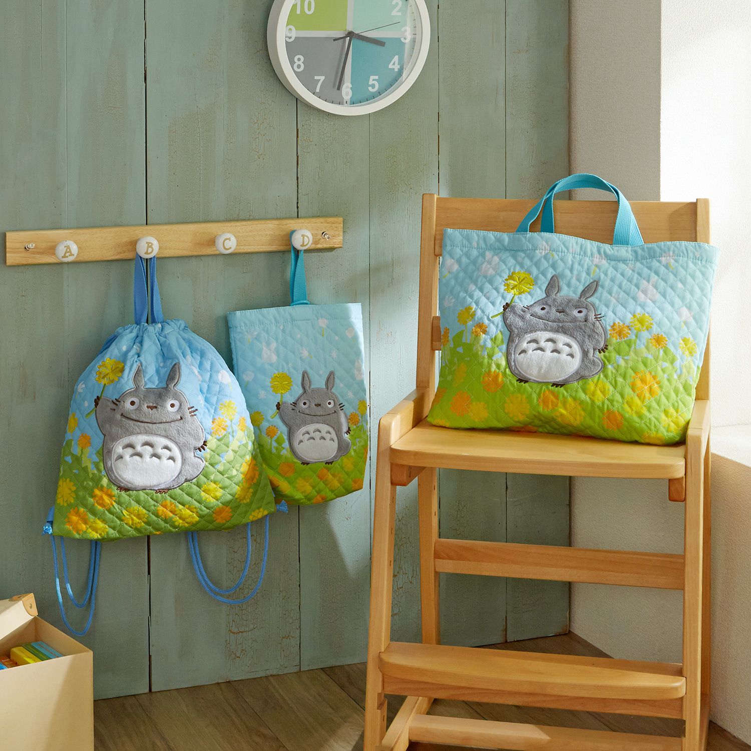 日本千趣會 - 立體龍貓印花上學鞋袋-和煦藍綠色 (約29×22×7cm)