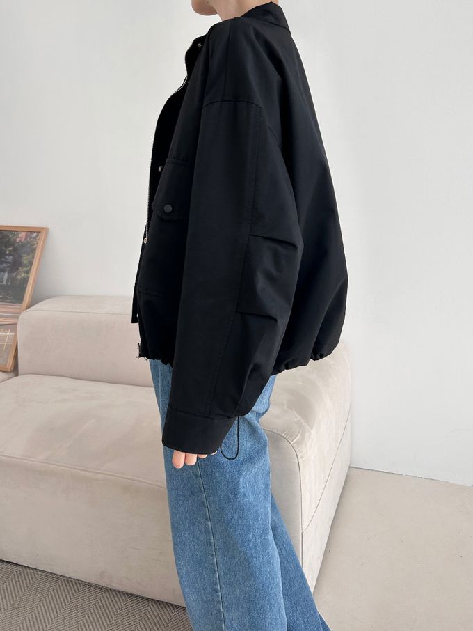 韓國女裝連線 - 秋季必備！短版風衣外套-黑 (FREE)