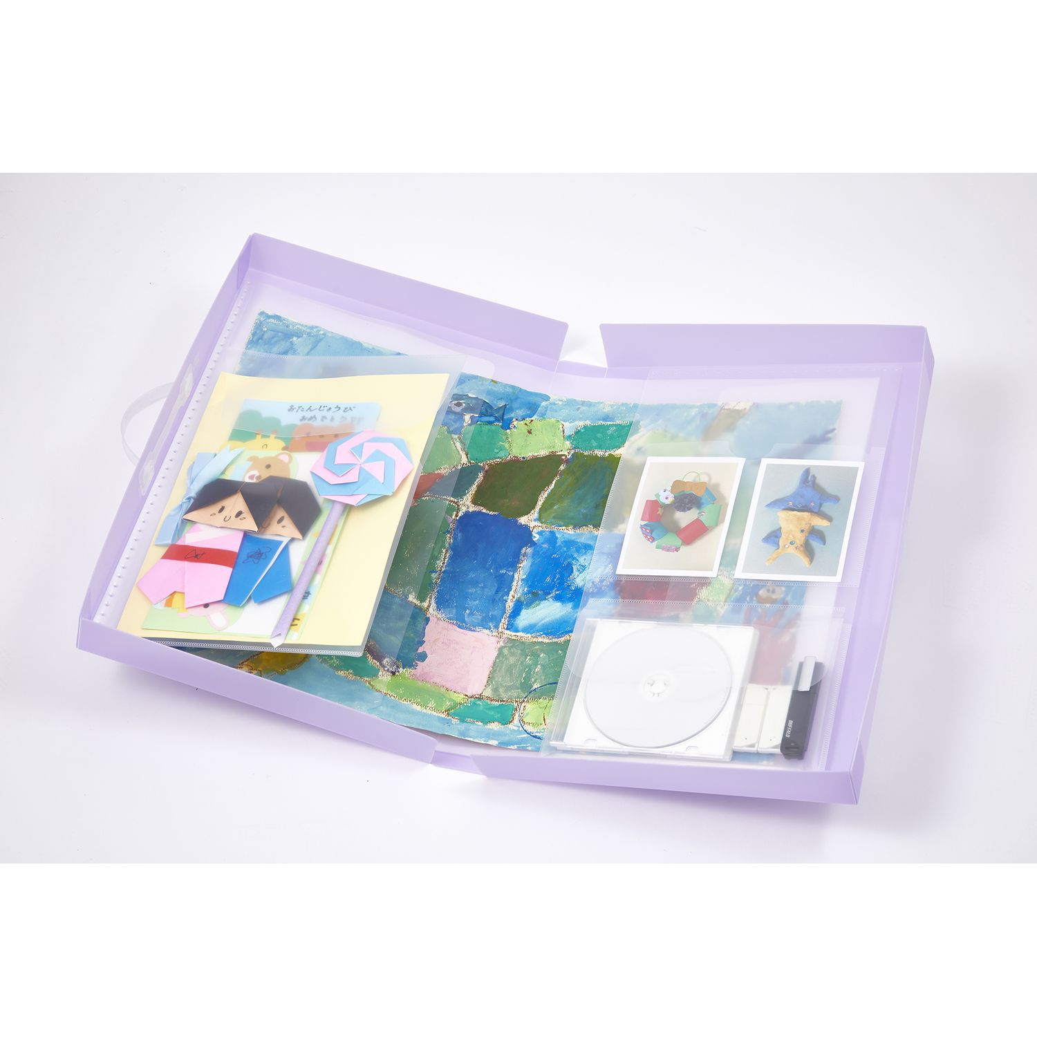 日本千趣會 - [熱銷更新版]美勞作品收納盒(附提把)-白 (45×29.5×4.5cm)