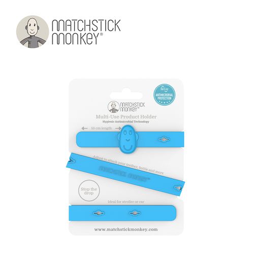 Matchstick Monkey - 英國 咬咬猴 多功能矽膠防掉帶/固齒器-慵藍猴
