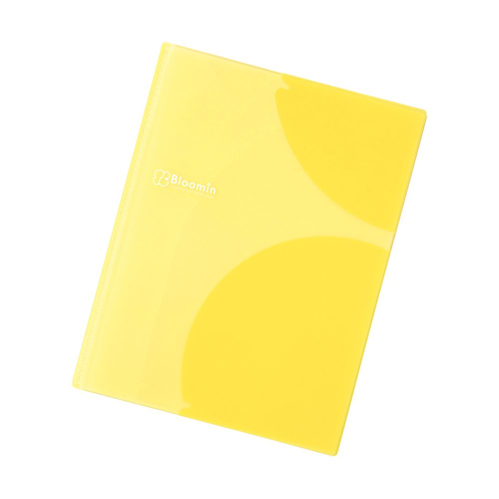 日本文具 LIHIT - 多重弧形卡夾設計文件資料夾-檸檬黃 (8P)-A4
