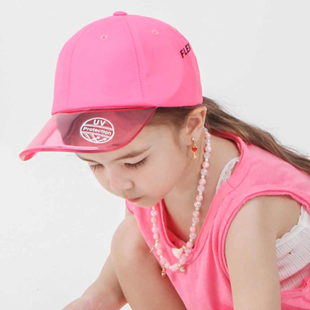 韓國 Babyblee - 抗UV遮陽板棒球帽-桃粉紅 (頭圍：50-54cm)