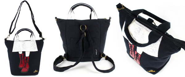 mis zapatos - 3way美腿包(棉布)-馬丁靴-GY灰色 (21*30*15cm)