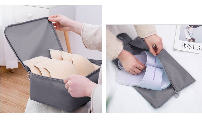 大容量行李分類整理袋-7入組-深藍色