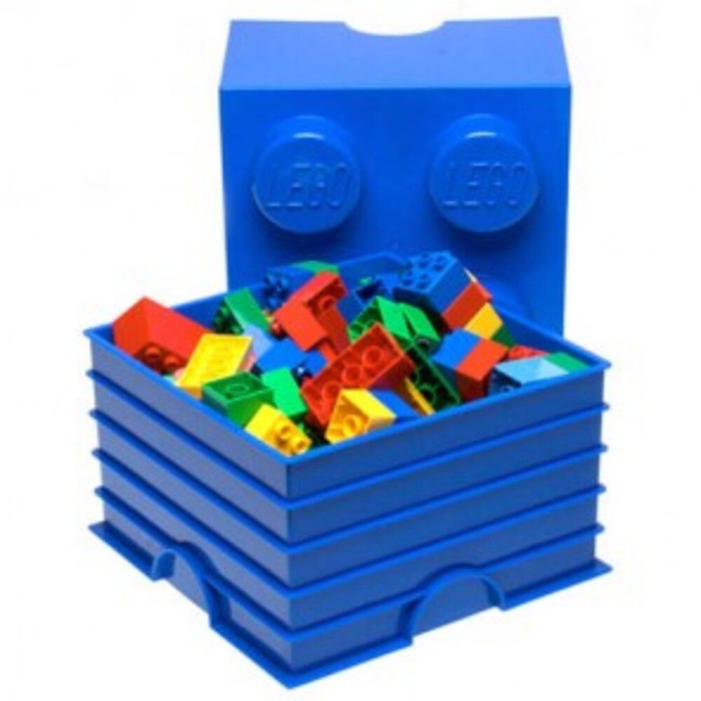 樂高 LEGO® 4凸收納盒(多色可選) (寶藍色)