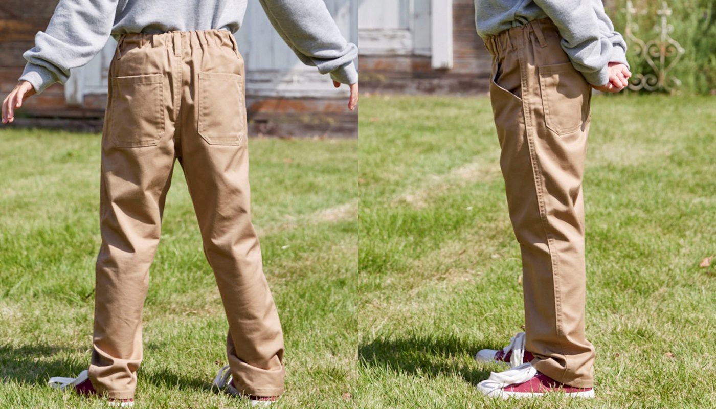 日本 Nissen - 休閒百搭直筒長褲 兩件組-墨綠/黑