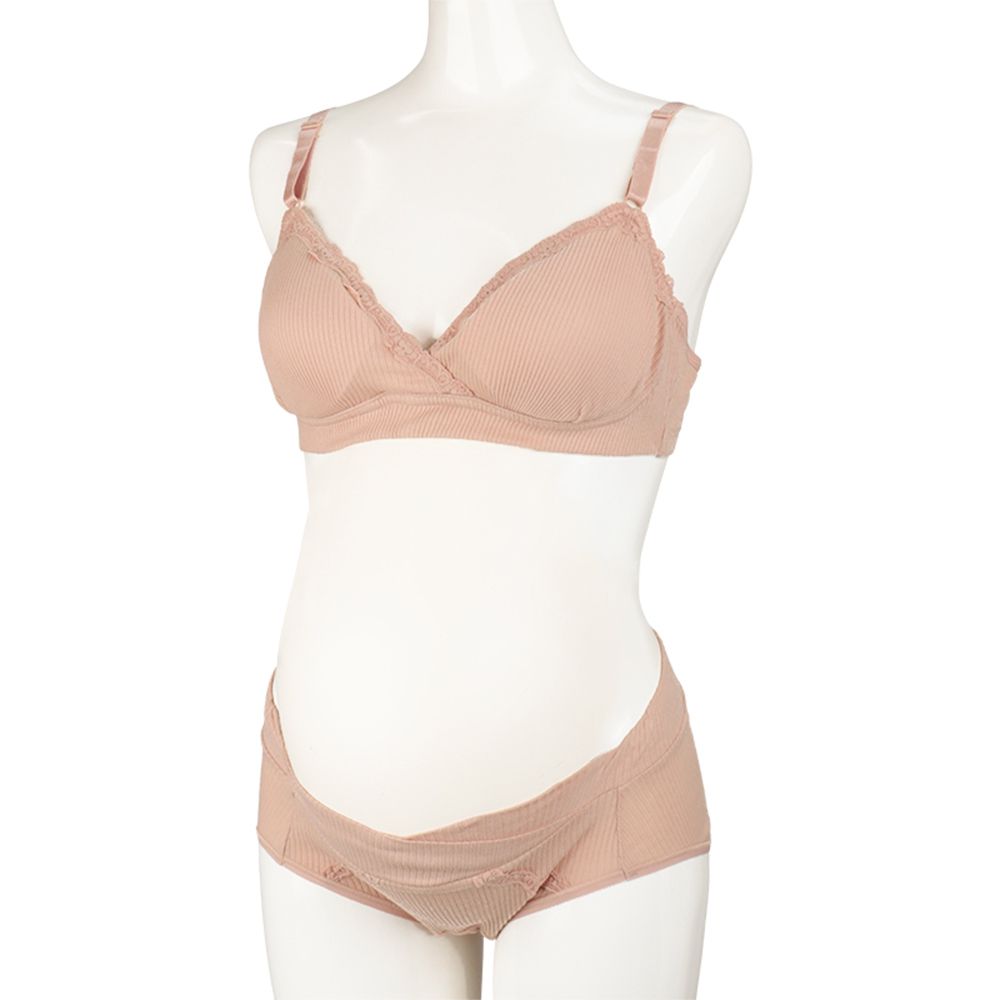 哺乳內衣&內褲組-粉紅色