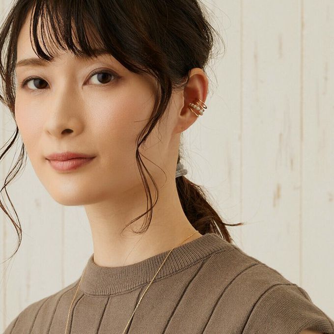 日本 Melody Accessory - 日本製 小巧珍珠線條耳骨夾-銀