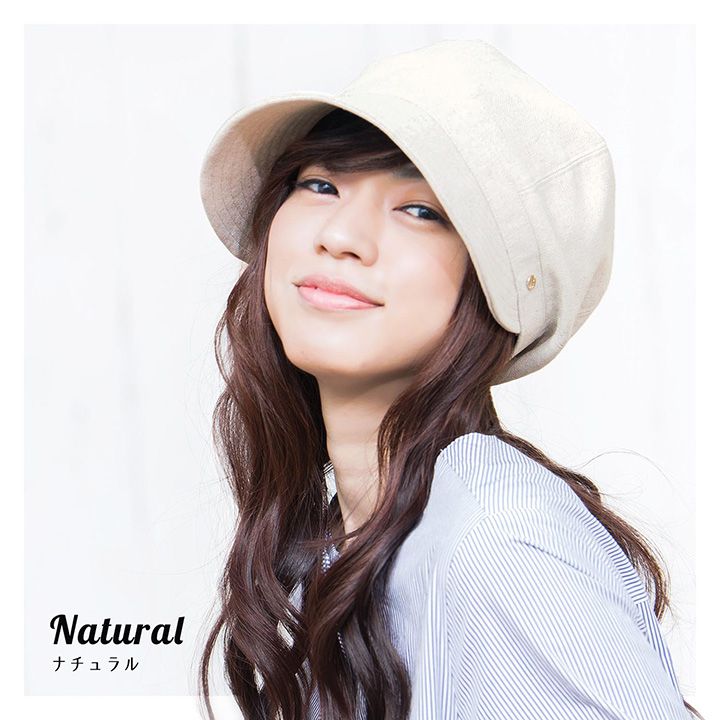 日本 irodori - 抗UV小顏效果遮陽帽-仿舊黑