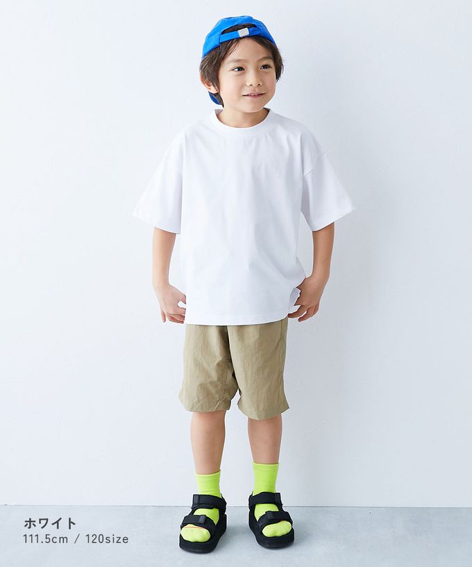 日本 devirock - 接觸涼感 落肩廓形素色短袖上衣-灰黑