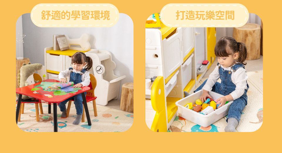 Kikimmy - 狗狗造型畫板收納櫃-黃-15.6kg