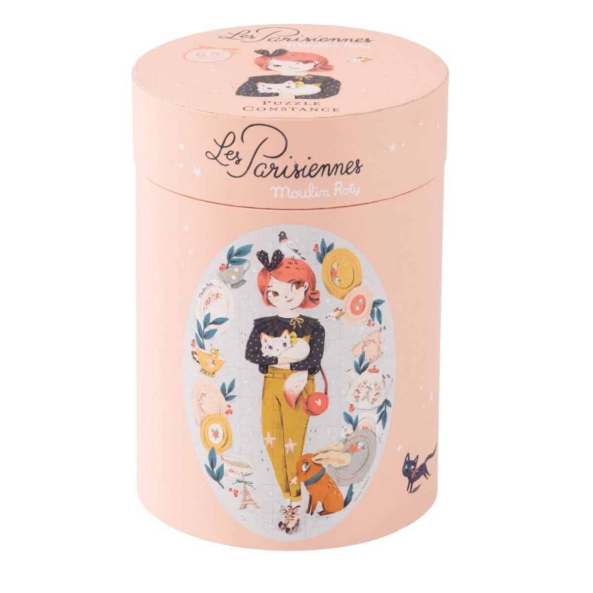 Moulin Roty - 浪漫女孩圓筒禮盒拼圖(65片)