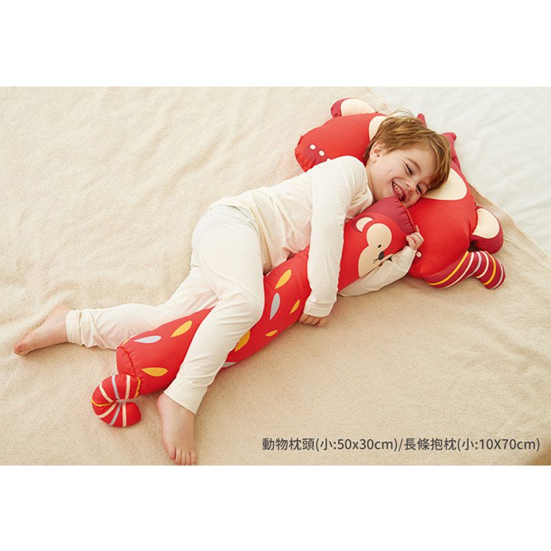 正韓Hello HiZoo - 純手工製多功能防蟎抗菌兒童長條抱枕/靠枕/睡眠輔助枕/側睡抱枕(小款)-偶像猴