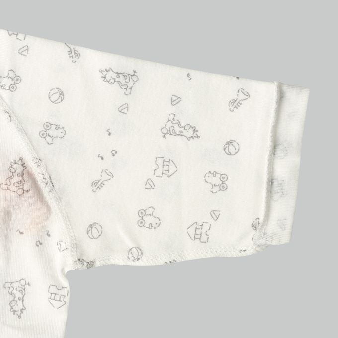 akachan honpo - 長袖肚衣2件組-按扣款 玩具箱-米白色