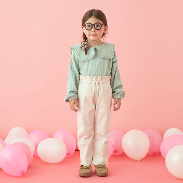 日本 Lycee mine - 甜美水手方領羅紋長袖上衣-薄荷