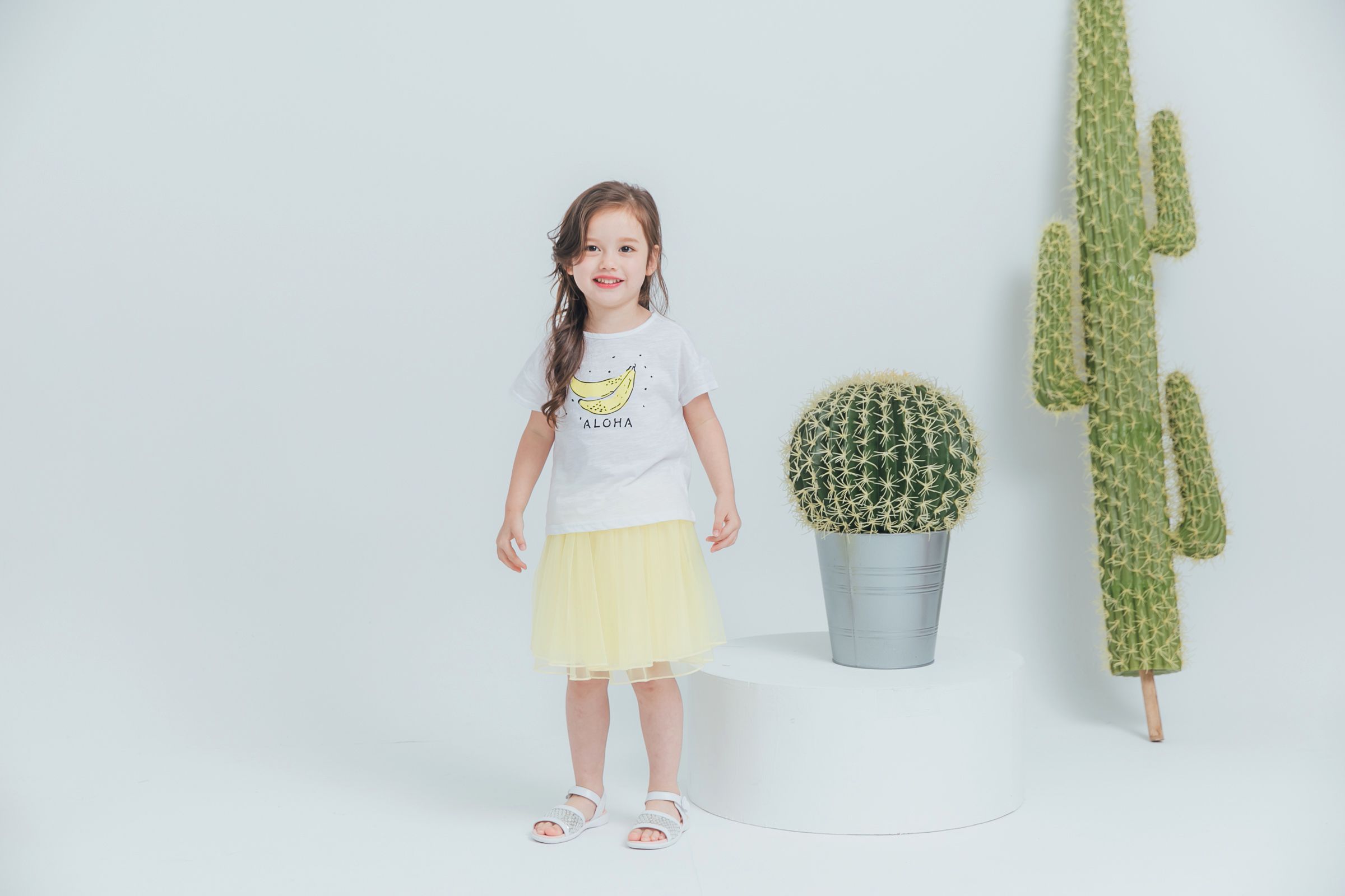 Peachy - 北鼻款*獨家訂製綿柔空氣紗裙-短裙款-嫩鵝黃