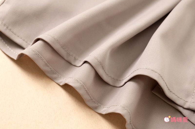 日本 fifth - 異材質拼接澎袖圓領五分袖上衣-咖啡