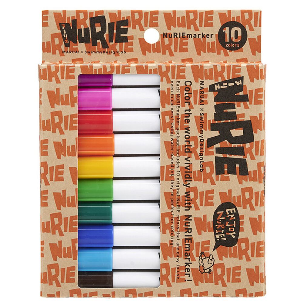 日本 NuRIE - 日本製 塗鴉麥克筆10色組